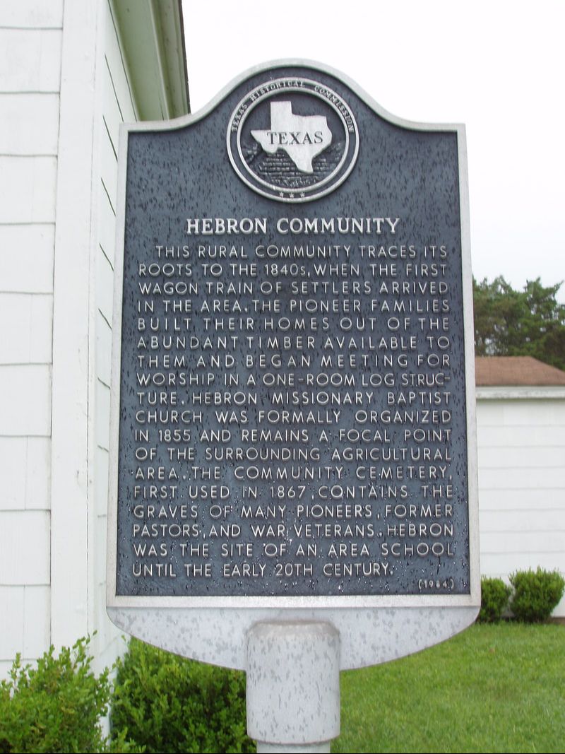 Hebron Community Texas Historical Markers